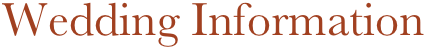 Wedding Information